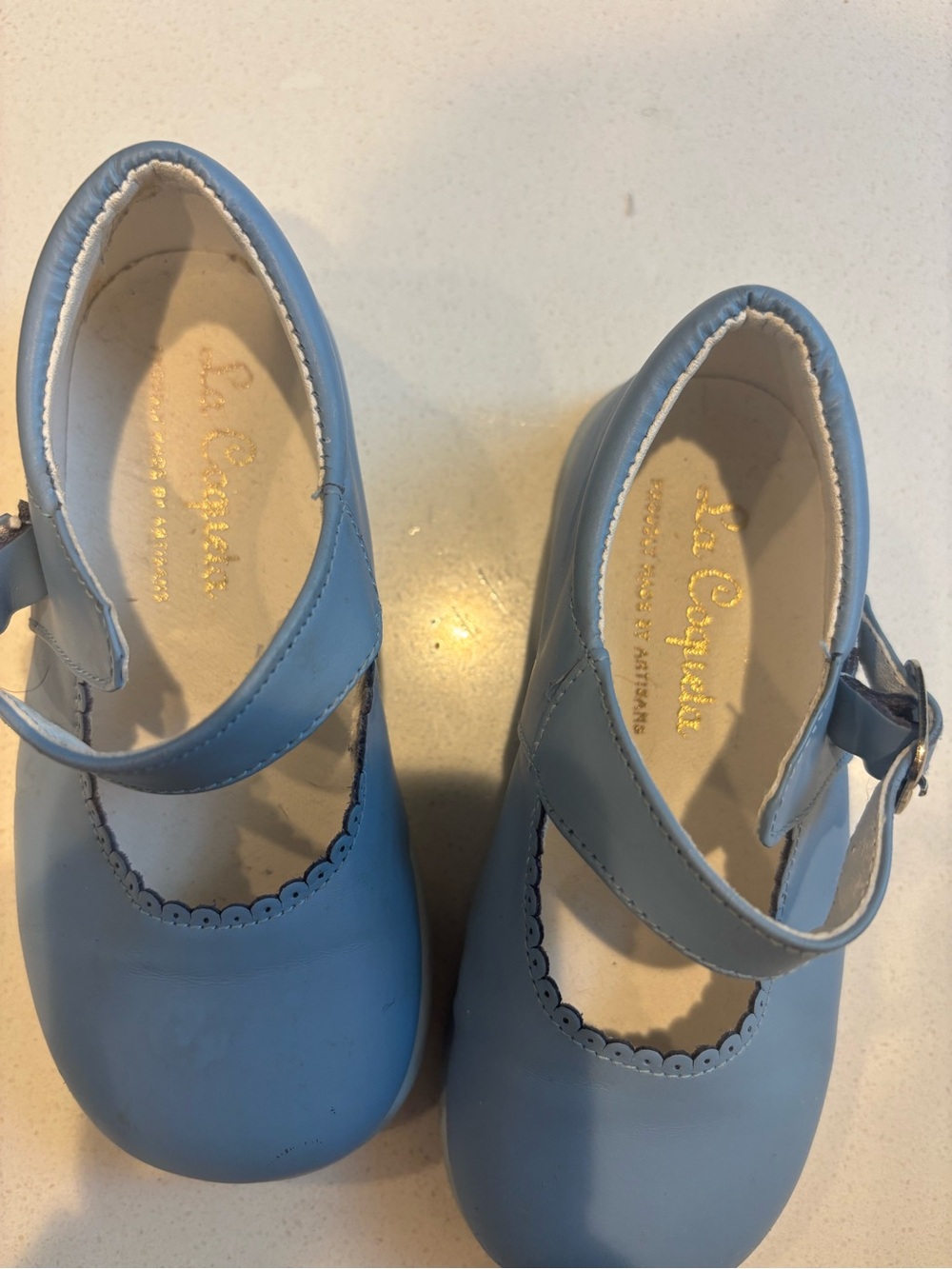 La Coqueta Dusty Blue Mary Jane Shoes size 8 or EU 24 - Picture 9 of 11